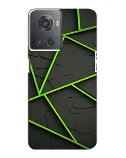 Чохол для OnePlus ACE (10R) з картинкою «Зелені геометричні лінії»