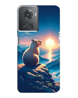 Чехол для OnePlus ACE (10R) с картинкой «Закат солнца с капибарой»