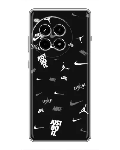 Чехол для OnePlus Ace 3 Pro с картинкой «Nike Black Pattern» Чехол для OnePlus Ace 3 Pro с картинкой «Nike Black Pattern»