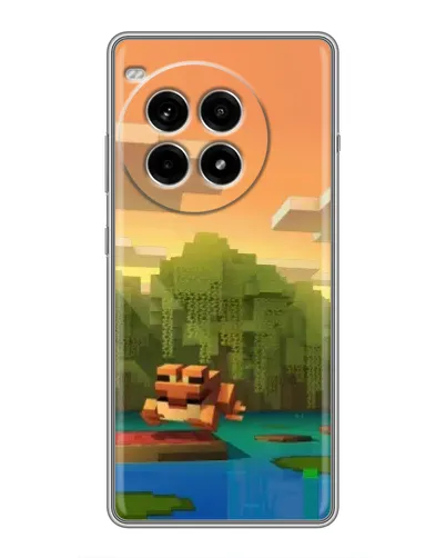 Чехол для OnePlus Ace 3 Pro с картинкой «Майнкрафт закат солнца»