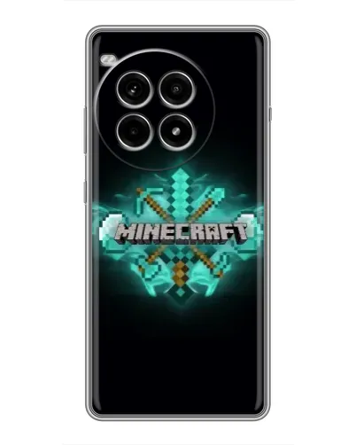 Чехол для OnePlus Ace 3 Pro с картинкой «Minecraft Diamond лого»