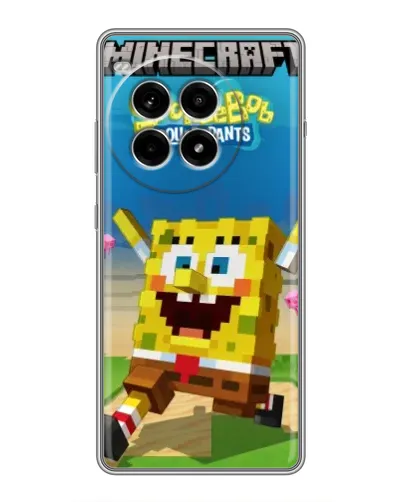 Чехол для OnePlus Ace 3 Pro с картинкой «Губка Боб Minecraft» Чехол для OnePlus Ace 3 Pro с картинкой «Губка Боб Minecraft»