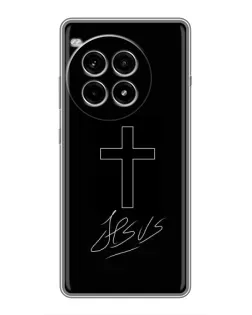 Чехол для OnePlus Ace 3 Pro с картинкой «Графический крест Jesus»