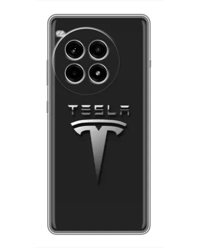 Чехол для OnePlus Ace 3 Pro с картинкой «Стальной логотип Tesla»