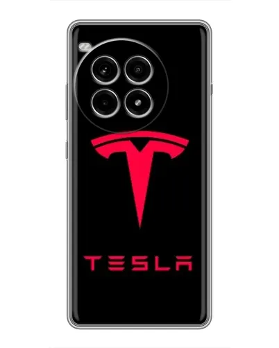 Чехол для OnePlus Ace 3 Pro с картинкой «Tesla Red Logo»