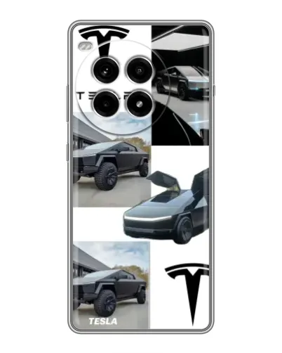 Чехол для OnePlus Ace 3 Pro с картинкой «Коллаж Cybertruck Tesla»