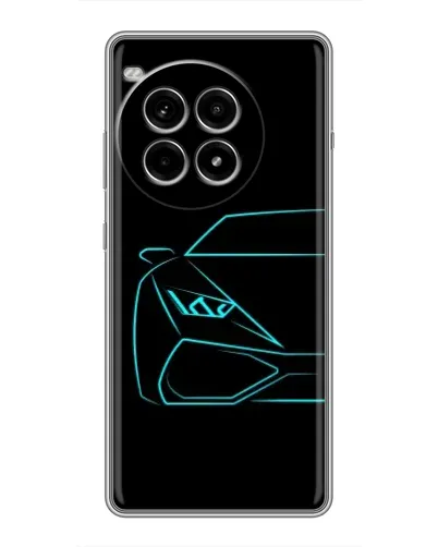 Чохол для OnePlus Ace 3 Pro з картинкою «Блакитний силует Lamborghini»