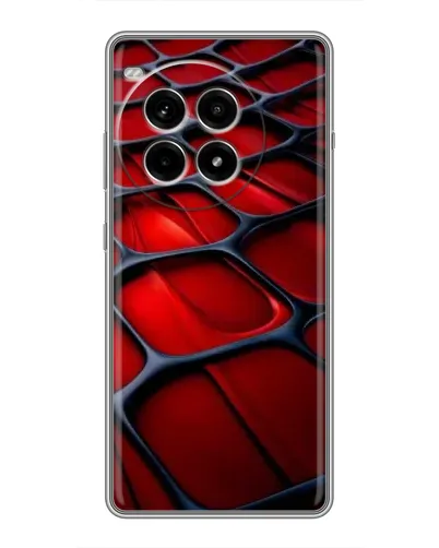 Чехол для OnePlus Ace 3 Pro с картинкой «Красная глянцевая сетка»
