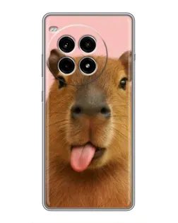 Чехол для OnePlus Ace 3 Pro с картинкой «Капибара с языком»