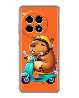 Чехол для OnePlus Ace 3 Pro с картинкой «Капибара на скутере»