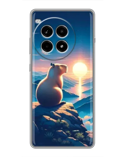 Чехол для OnePlus Ace 3 Pro с картинкой «Закат солнца с капибарой»