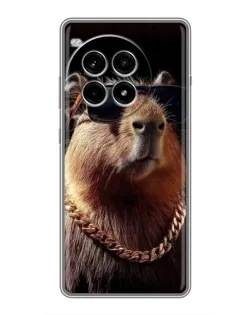 Чехол для OnePlus Ace 3 Pro с картинкой «Капибара золотая цепь»