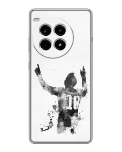 Чохол для OnePlus Ace 3 Pro з картинкою «Чорно-білий силует Мессі»