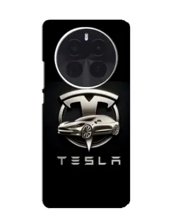 Чехол для OnePlus Ace 5 Pro с картинкой «Tesla — серебристое авто»