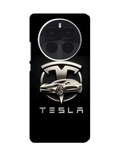 Чехол для OnePlus Ace 5 Pro с картинкой «Tesla — серебристое авто»
