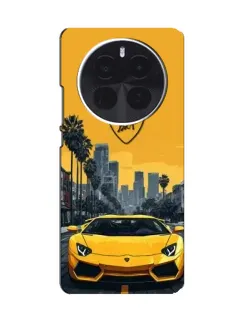 Чехол для OnePlus Ace 5 Pro с картинкой «Желтый Lamborghini город»