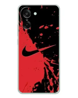 Чехол для OnePlus Ace 5 Racing с картинкой «Красные брызги Nike»