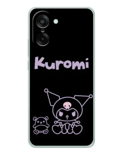 Чехол для OnePlus Ace 5 Racing с картинкой «Kuromi — черный минимализм»