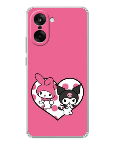 Чехол для OnePlus Ace 5 Racing с картинкой «Kuromi и My Melody»