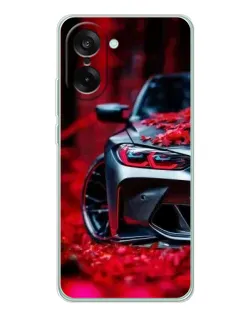 Чехол для OnePlus Ace 5 Racing с картинкой «Спортивная BMW и цветы» Чехол для OnePlus Ace 5 Racing с картинкой «Спортивная BMW и цветы»