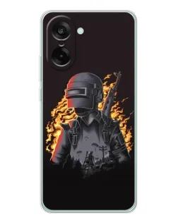Чохол для OnePlus Ace 5 Racing з картинкою «PUBG — вогняний силует»