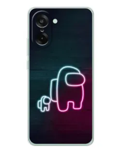 Чехол для OnePlus Ace 5 Racing с картинкой «Among Us неон-арт»