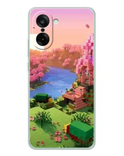 Чехол для OnePlus Ace 5 Racing с картинкой «Розовое дерево Minecraft»
