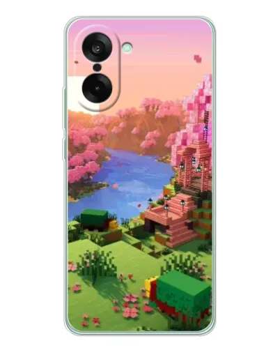 Чехол для OnePlus Ace 5 Racing с картинкой «Розовое дерево Minecraft»