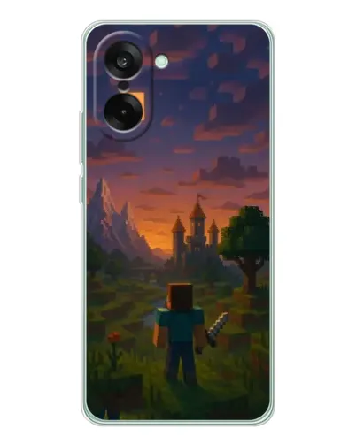 Чехол для OnePlus Ace 5 Racing с картинкой «Стив у башни»