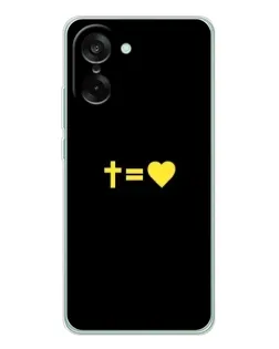 Чехол для OnePlus Ace 5 Racing с картинкой «Сердце и Крест»