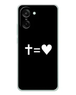 Чехол для OnePlus Ace 5 Racing с картинкой «Крест и Сердце»