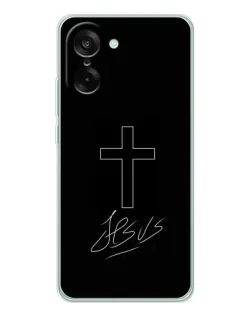 Чехол для OnePlus Ace 5 Racing с картинкой «Графический крест Jesus» Чехол для OnePlus Ace 5 Racing с картинкой «Графический крест Jesus»