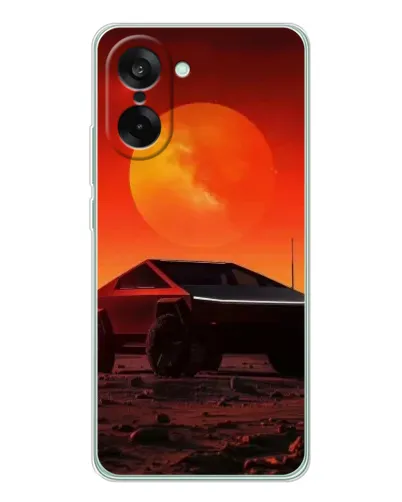 Чехол для OnePlus Ace 5 Racing с картинкой «Cybertruck на Марсе»