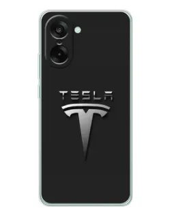 Чехол для OnePlus Ace 5 Racing с картинкой «Стальной логотип Tesla»