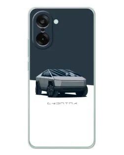 Чехол для OnePlus Ace 5 Racing с картинкой «Серебристый Cybertruck Tesla»