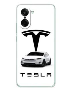 Чехол для OnePlus Ace 5 Racing с картинкой «Tesla White Style»