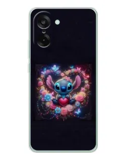 Чехол для OnePlus Ace 5 Racing с картинкой «Stitch в цветах»