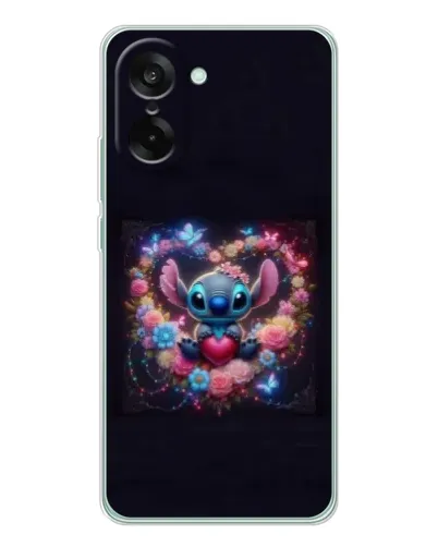 Чехол для OnePlus Ace 5 Racing с картинкой «Stitch в цветах»