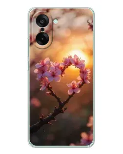 Чехол для OnePlus Ace 5 Racing с картинкой «Розовый цвет сердце на фоне заката» Чехол для OnePlus Ace 5 Racing с картинкой «Розовый цвет сердце на фоне заката»