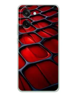 Чохол для OnePlus Ace 5 Racing з картинкою «Червона глянцева сітка»