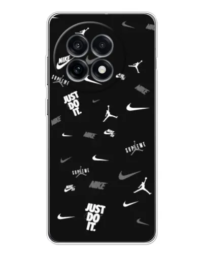 Чехол для OnePlus Ace 5 с картинкой «Nike Black Pattern»