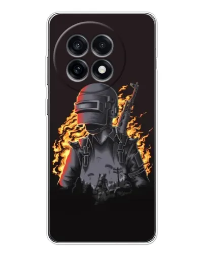 Чехол для OnePlus Ace 5 с картинкой «PUBG — огненный силуэт»
