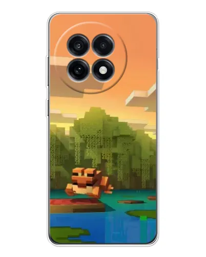 Чехол для OnePlus Ace 5 с картинкой «Майнкрафт закат солнца»