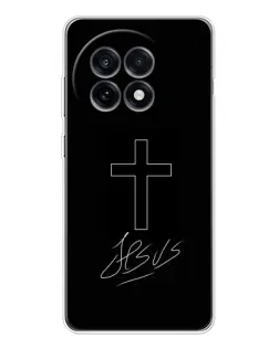 Чохол для OnePlus Ace 5 з картинкою «Графічний хрест Jesus»