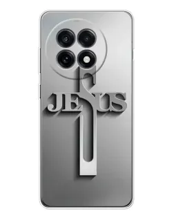 Чохол для OnePlus Ace 5 з картинкою «Металевий хрест Jesus»