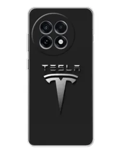 Чехол для OnePlus Ace 5 с картинкой «Стальной логотип Tesla»