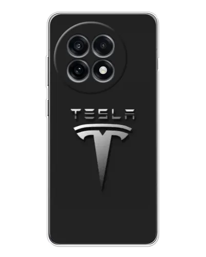 Чехол для OnePlus Ace 5 с картинкой «Стальной логотип Tesla»