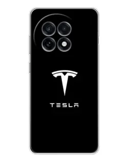 Чехол для OnePlus Ace 5 с картинкой «Tesla White Logo»