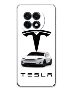 Чехол для OnePlus Ace 5 с картинкой «Tesla White Style»