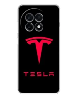 Чехол для OnePlus Ace 5 с картинкой «Tesla Red Logo»